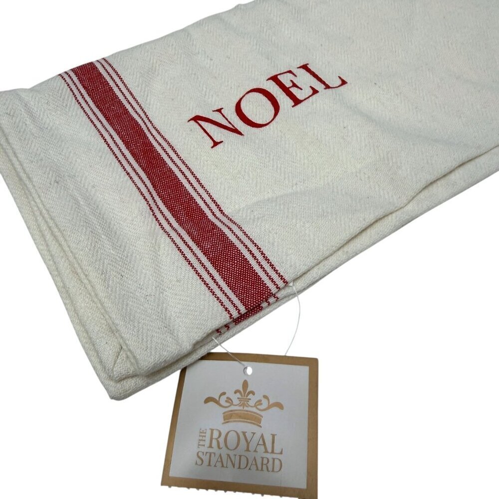 NOEL Holiday Kitchen Towel By Royal Standard Christmas Accent Dish Towel NWT